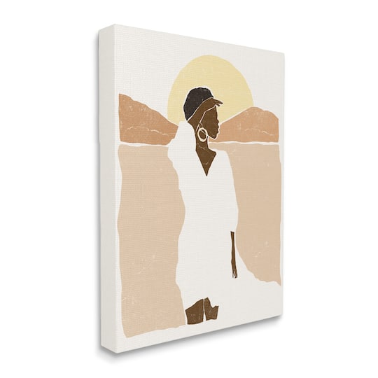 Stupell Industries Woman Gazing Across Canyon Desert Sunrise Landscape Canvas Wall Art